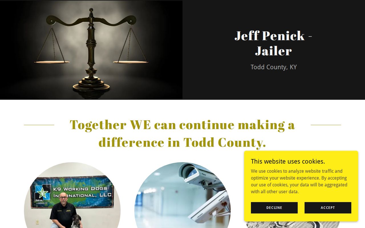 Todd County Jailer information for detention and booking records