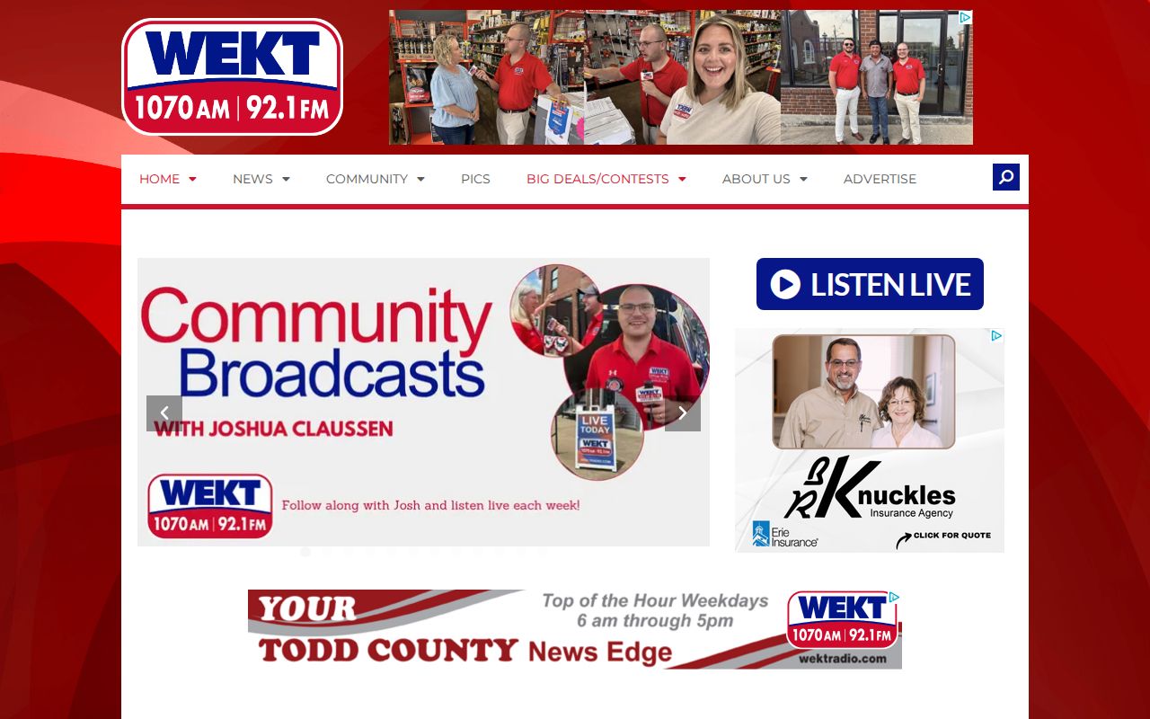 WEKT Todd County news stream with dated local reporting